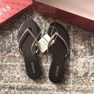 New Size 9 black rhinestone Guess sandals